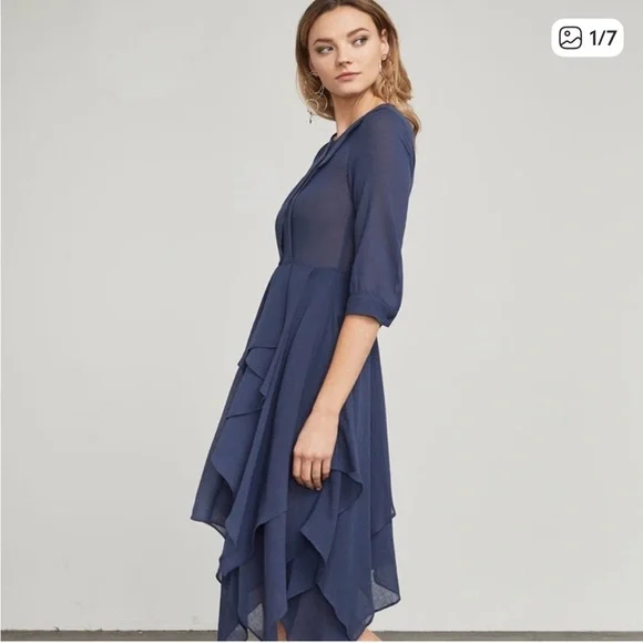 Bcbg joyvita asymmetrical ruffle dress - Picture 2 of 4